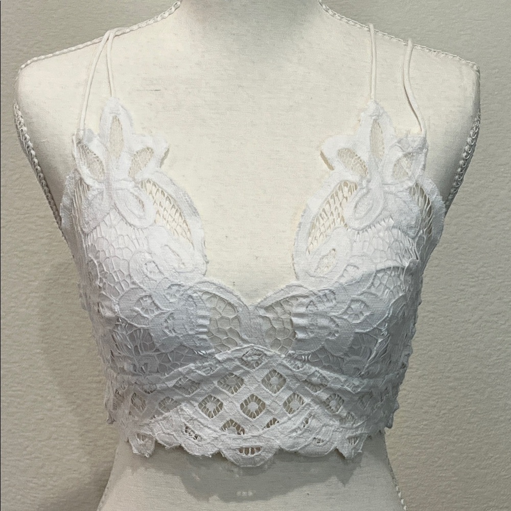 Free People One White Lace Bralette